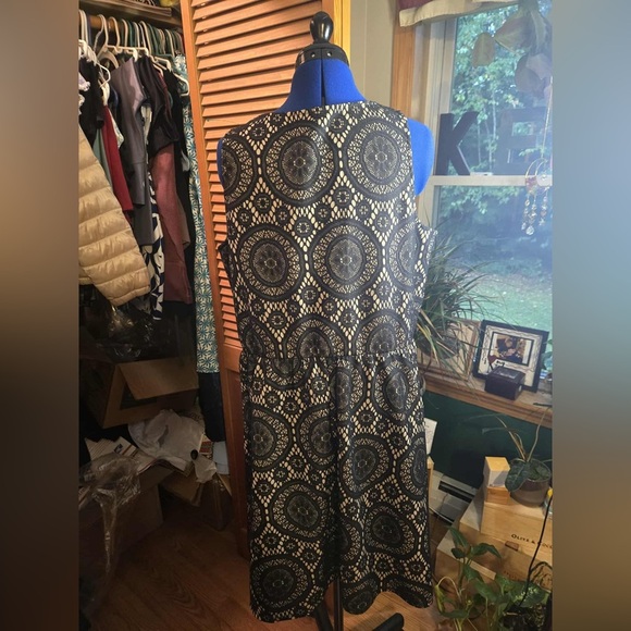 Tacera Black Lace Midi Cocktail Party Dress - Picture 3 of 3